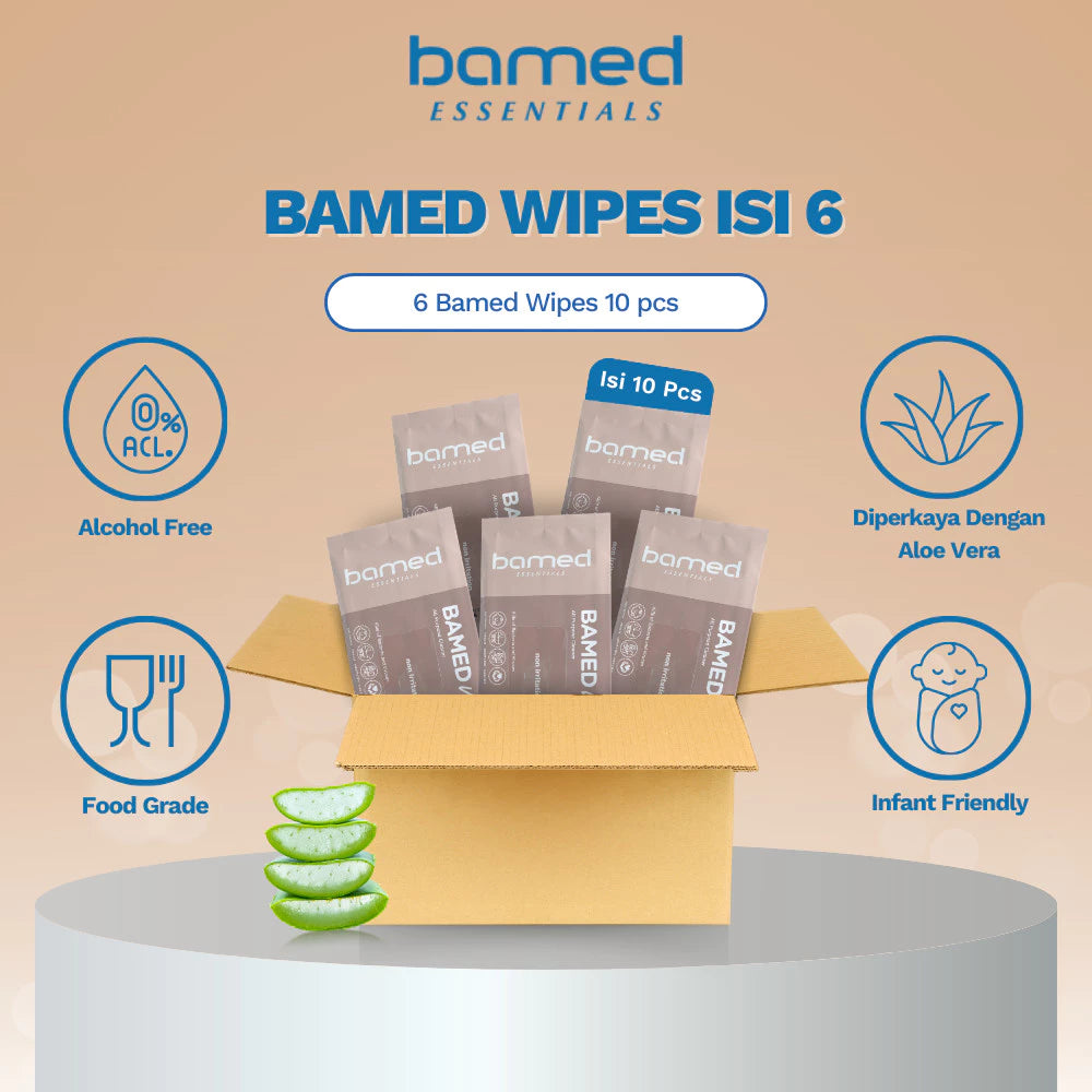 Bamed Essentials Wipes All Purpose Cleaner 10'S Tissu basah Food Grade Isi 6